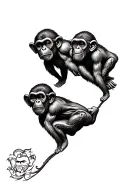 3 wise monkeys tattoo design idea