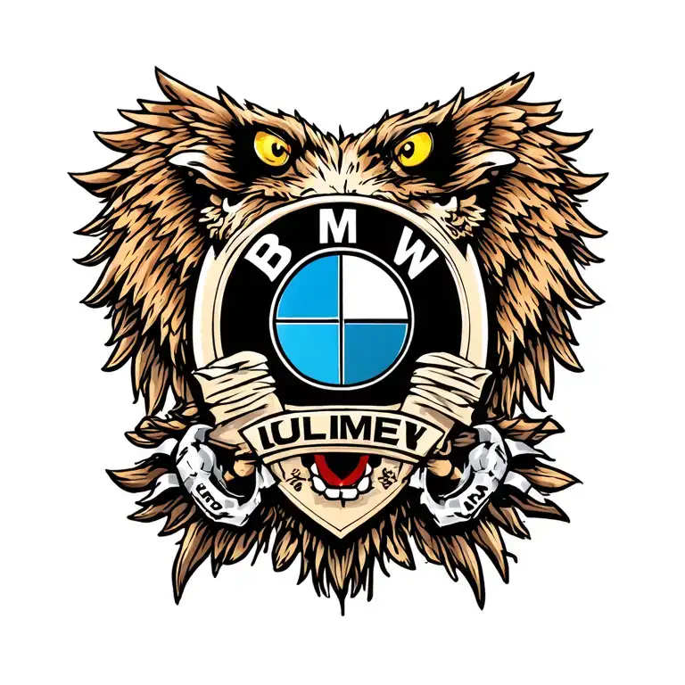 bmw logo combined tattoo design idea
