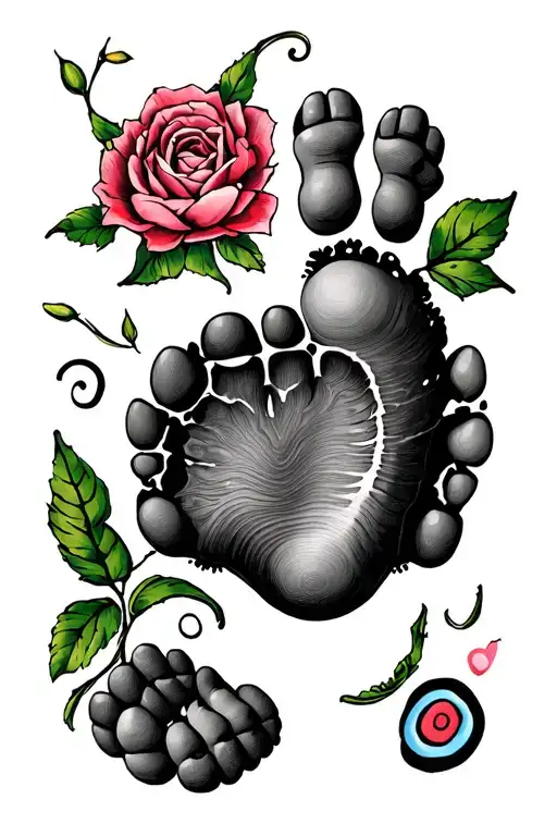 baby foot print tattoo design idea