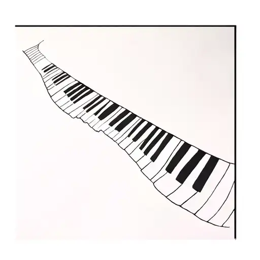 musica piano keys fading tattoo design idea