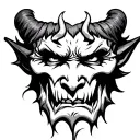 devil face tattoo design idea