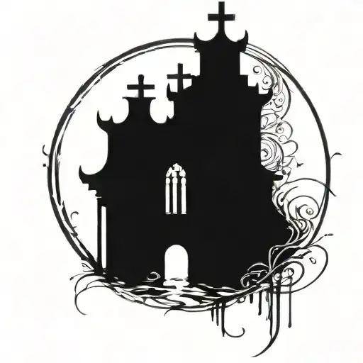 walls of salvation gates of praise simple tattoo design idea
