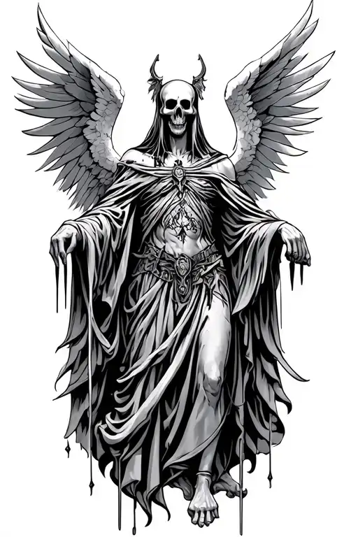 azrael angel of death tattoo design idea