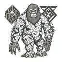 bigfoot and fibinoci  tattoo design idea