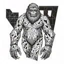 bigfoot and fibinoci  tattoo design idea