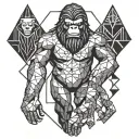 bigfoot and fibinoci  tattoo design idea