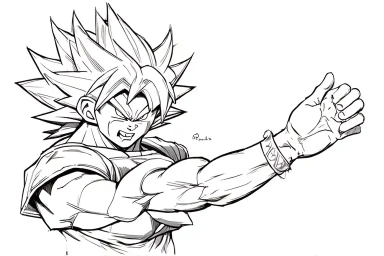 make a original sketch forearm tattoo of broly from dragon ball super  tattoo design idea