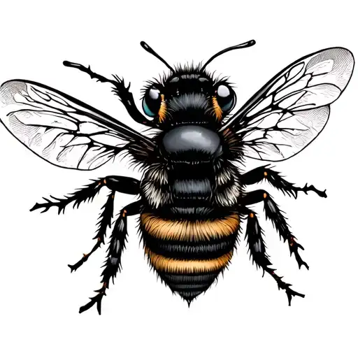 bumble bee in love symbol tattoo design idea