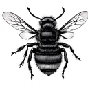 bumble bee in love symbol tattoo design idea