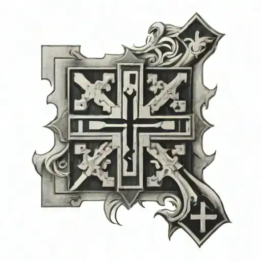 Jerusalem cross tattoo design idea