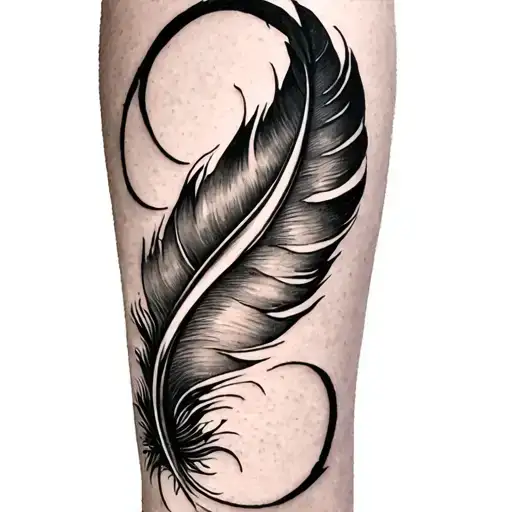infinity feather  tattoo design idea