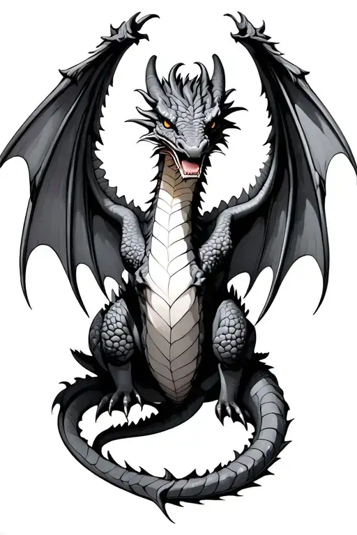 dragon, 4 legs & wings tattoo design idea