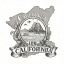 outline of the state of California with the year 1986 inside the outline tattoo design idea