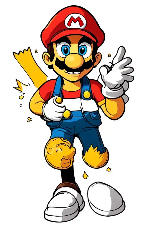 mario , crash bandicoot, bart simpson tattoo design idea