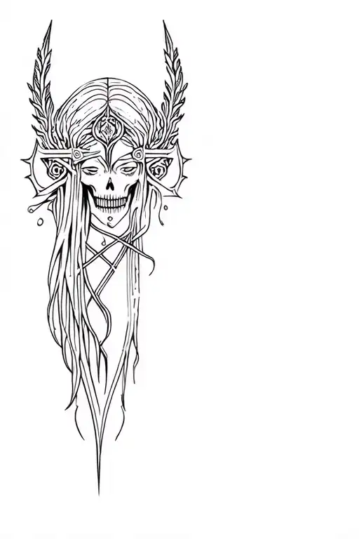 hel nordic godess of death tattoo design idea