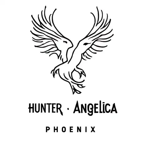 Three intertwined concepts: Hunter, Angelica and Phoenix. They are the names of my children tattoo design idea
