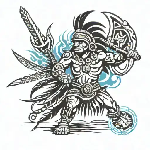 Taino tribal warrior tattoo design idea