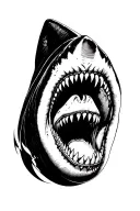 Shark head emerging tattoo design idea