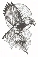hawk flying tattoo design idea