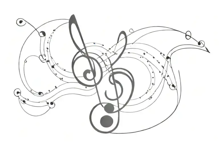 one quarter note equals one rotation tattoo design idea