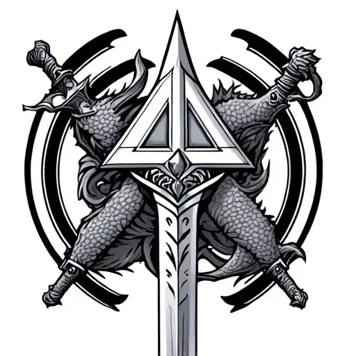 triforce, master sword, dragon balls tattoo design idea