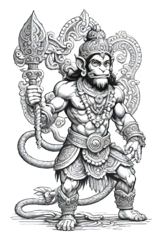 God Hanuman tattoo design idea