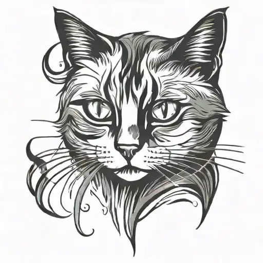 semicolon, cat silhouette tattoo design idea