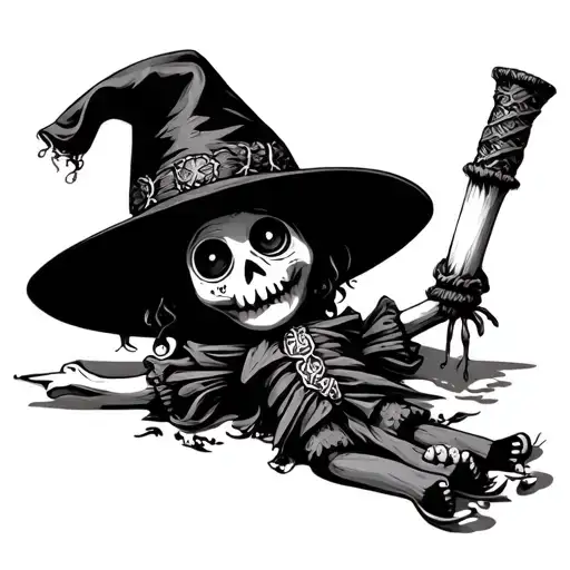 voodoo doll with hat on tattoo design idea