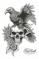 eagle and skull tattoo design idea