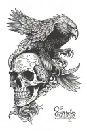eagle and skull tattoo design idea