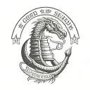 gadsden flag with guns tattoo design idea