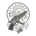 gadsden flag with guns tattoo design idea