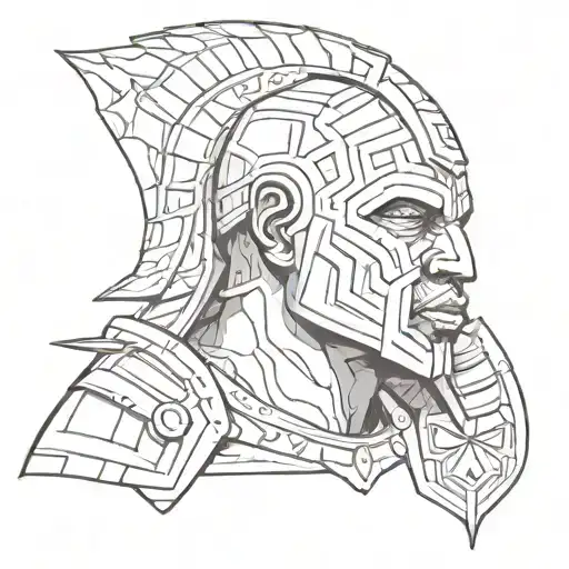 Ghana Gladiator head looking tough tattoo design idea