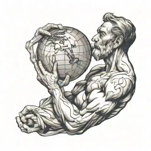 Atlas holding the world tattoo design idea