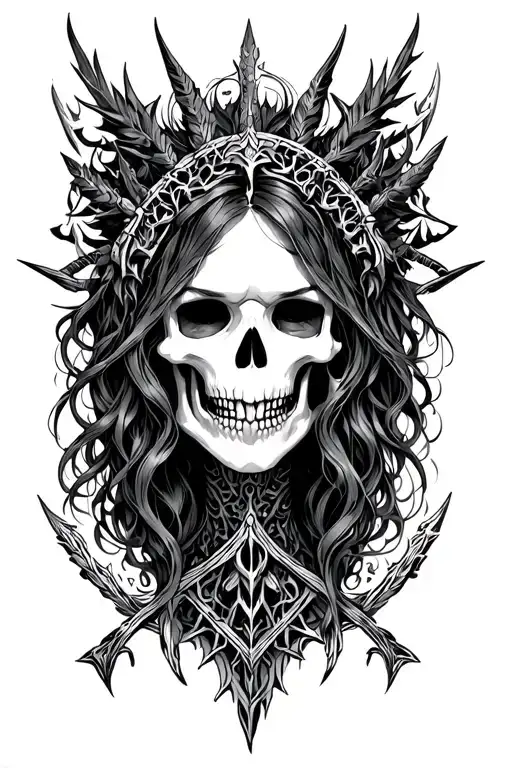 hel nordic godess of death I fear tattoo design idea