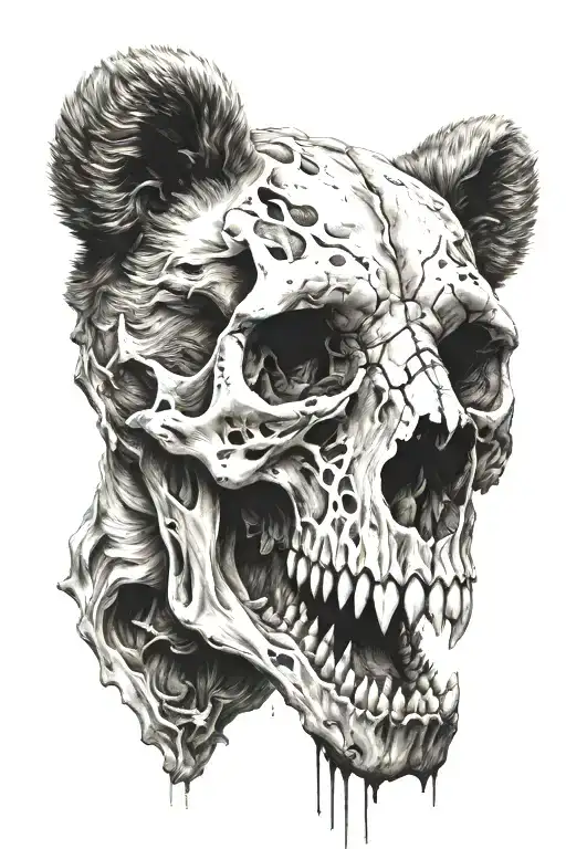 bear skull tattoo design idea