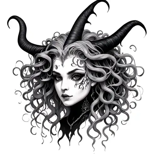 Medusa And Maleficent tattoo design idea