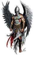 archangel warrior spartan tattoo design idea
