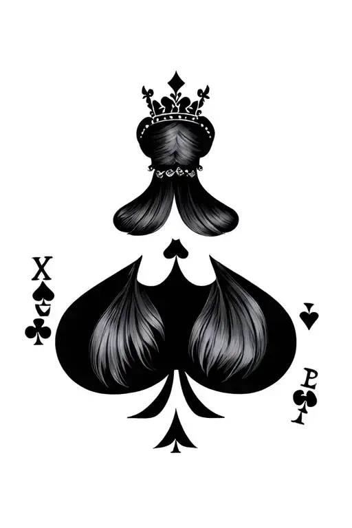 Queen of Spades Black evening tattoo design idea