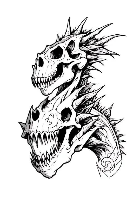 mythosaur skull tattoo design idea