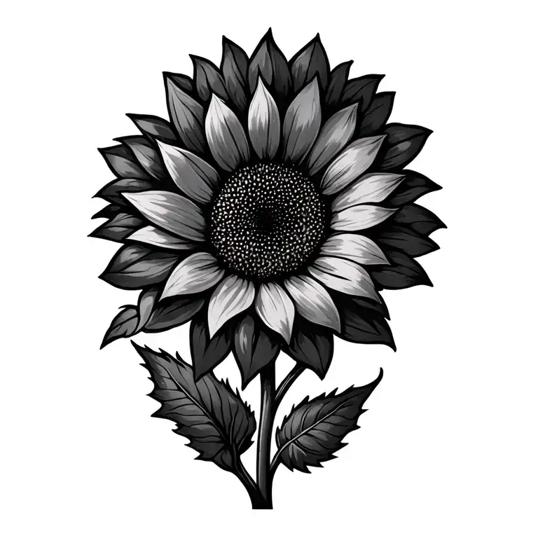 sunflower tattoo design idea