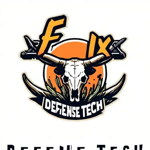 "Fenix Defense Tech" Logo for a defense company based in Arizona using the outline of the state line, a cow skull and cactus. tattoo design idea