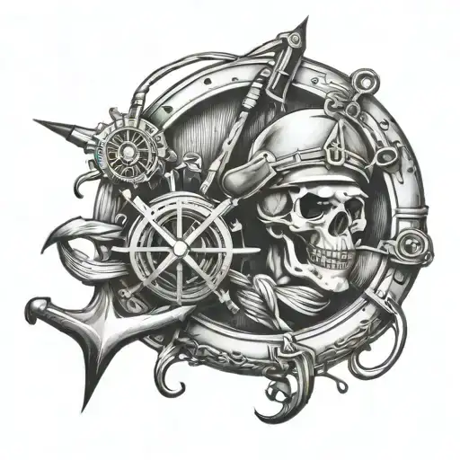 welding nautical tattoo design idea