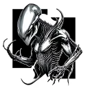 xenomorph dynamic pose tattoo design idea