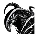 xenomorph dynamic pose tattoo design idea
