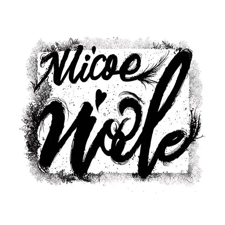 "NICOLE " cursive writing tattoo design idea