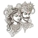 Vishnu and gopika name tattoo design idea