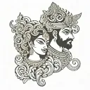 Vishnu and gopika name tattoo design idea
