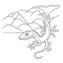 gecko with mountains incorporated into the body  tattoo design idea
