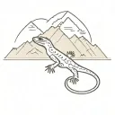 gecko with mountains incorporated into the body  tattoo design idea